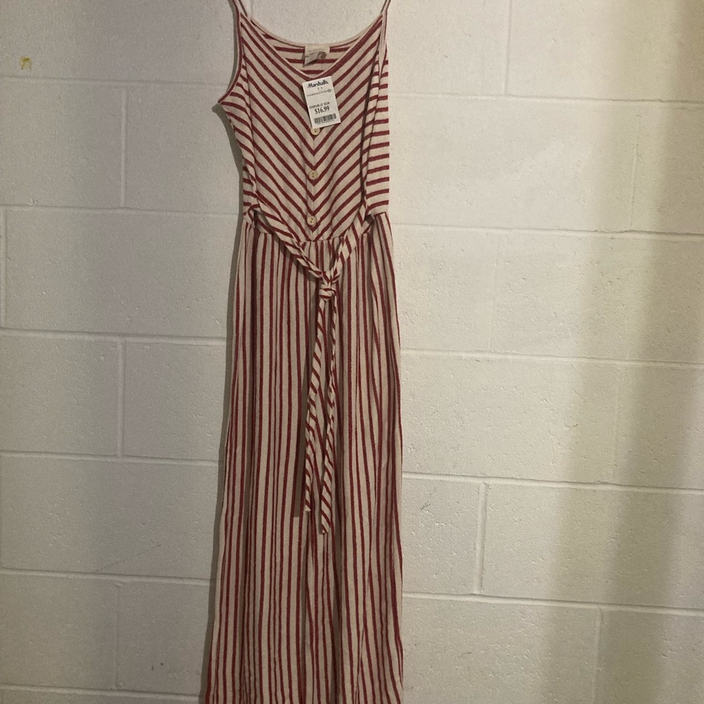 Caution to the Wind 1-piece striped jumpsuit. Size M